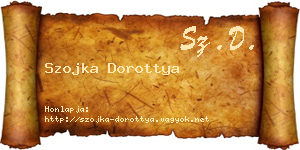 Szojka Dorottya névjegykártya